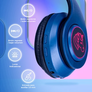 Foto 3 | Audífonos Inalámbricos Genéricos Bluetooth V5.0 con Sonido Estéreo - Diseño Kawaii Unicornio color Azul