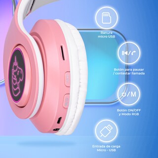Foto 2 | Audífonos Inalámbricos Genéricos Bluetooth V5.0 con Sonido Estéreo - Diseño Kawaii de Unicornio color Rosa