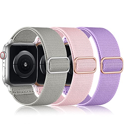 Foto 2 pulgar | Venta Internacional - Daqin 3 Pack Stretchy Solo Loop Straps Compatible With Apple Watch Band 41mm 40mm 38mm 45mm