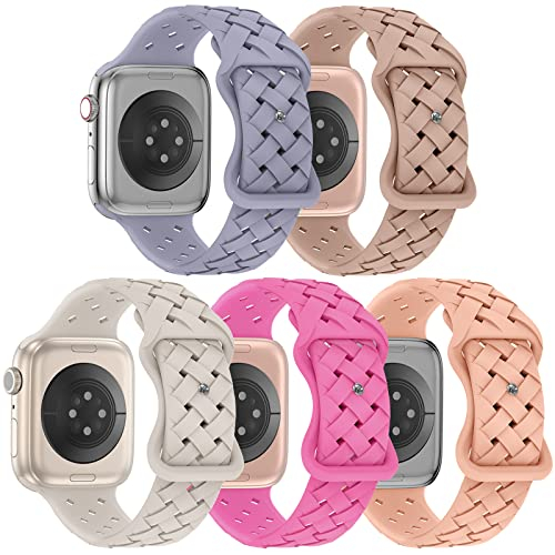 Foto 2 pulgar | Venta Internacional - Arctime 5 Pack Soft Silicone Bands Compatibles Con La Banda Apple Watch 38 Mm 41 Mm 42 Mm 44