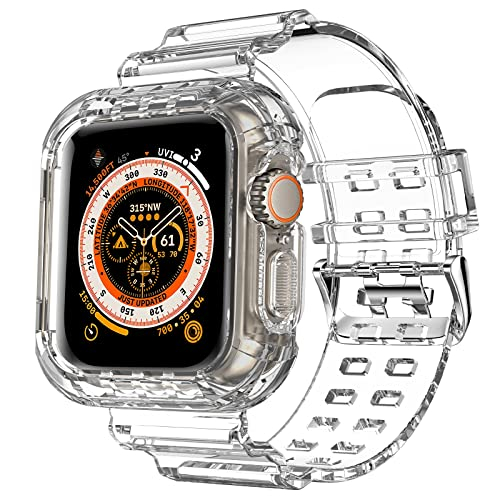 Foto 2 pulgar | Venta Internacional - Dabaoza Compatible Para Clear Apple Watch Band 45 Mm 44 Mm 42 Mm Con Estuche, Femenina Men