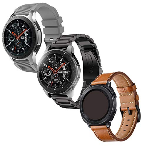 Foto 2 pulgar | Venta Internacional - Anrir Compatible Con Samsung Galaxy Watch 46 Mm Band, 22 Mm De Cuero+silicona+bandas De Acer