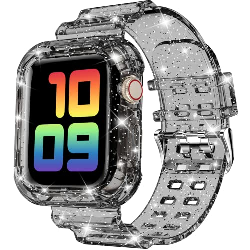 Foto 2 pulgar | Venta Internacional - Dabaoza Compatible Para Clear Apple Watch Band 45 Mm 44 Mm 42 Mm Con Estuche, Girl Girl Gli