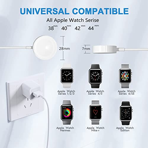 Foto 8 pulgar | Venta Internacional - Cable De Carga Magnética De Cargador De Apple Watch De 6.6 Pies De Apple Watch Con Adaptad