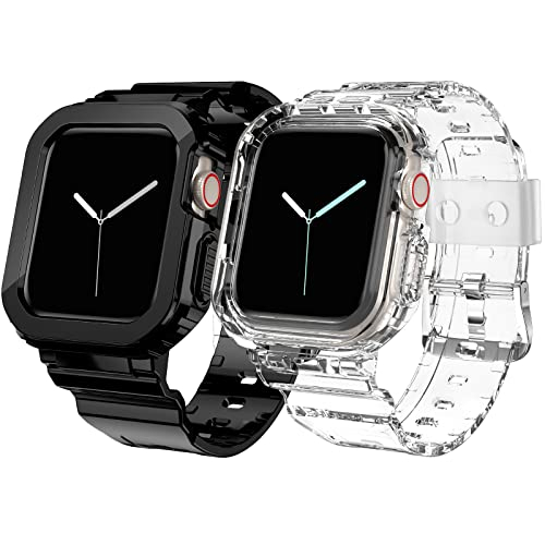 Foto 2 pulgar | Venta Internacional - Dabaoza Compatible Para Apple Watch Band 45 Mm 44 Mm 42 Mm Transparente Con Estuche Mujeres