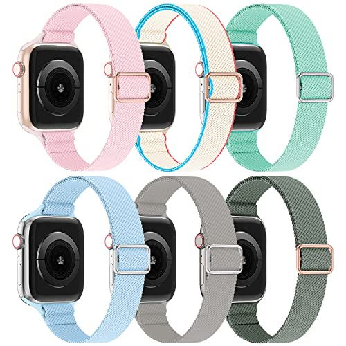 Foto 2 pulgar | Venta Internacional - Bandas De Bucle En Solitario Elásticas De 6 Paquetes Compatibles Con Apple Watch 38 Mm 41 M