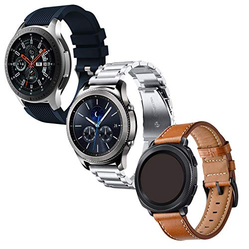 Foto 2 pulgar | Venta Internacional - Anrir Compatible Con Samsung Galaxy Watch 46 Mm Band, 22 Mm De Cuero+silicona+bandas De Acer