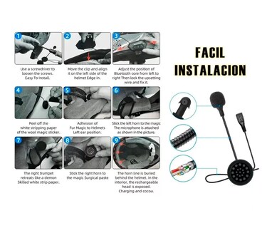 Foto 3 | Audífonos Bluetooth 5.0 Edr Para Casco Con Micrófono