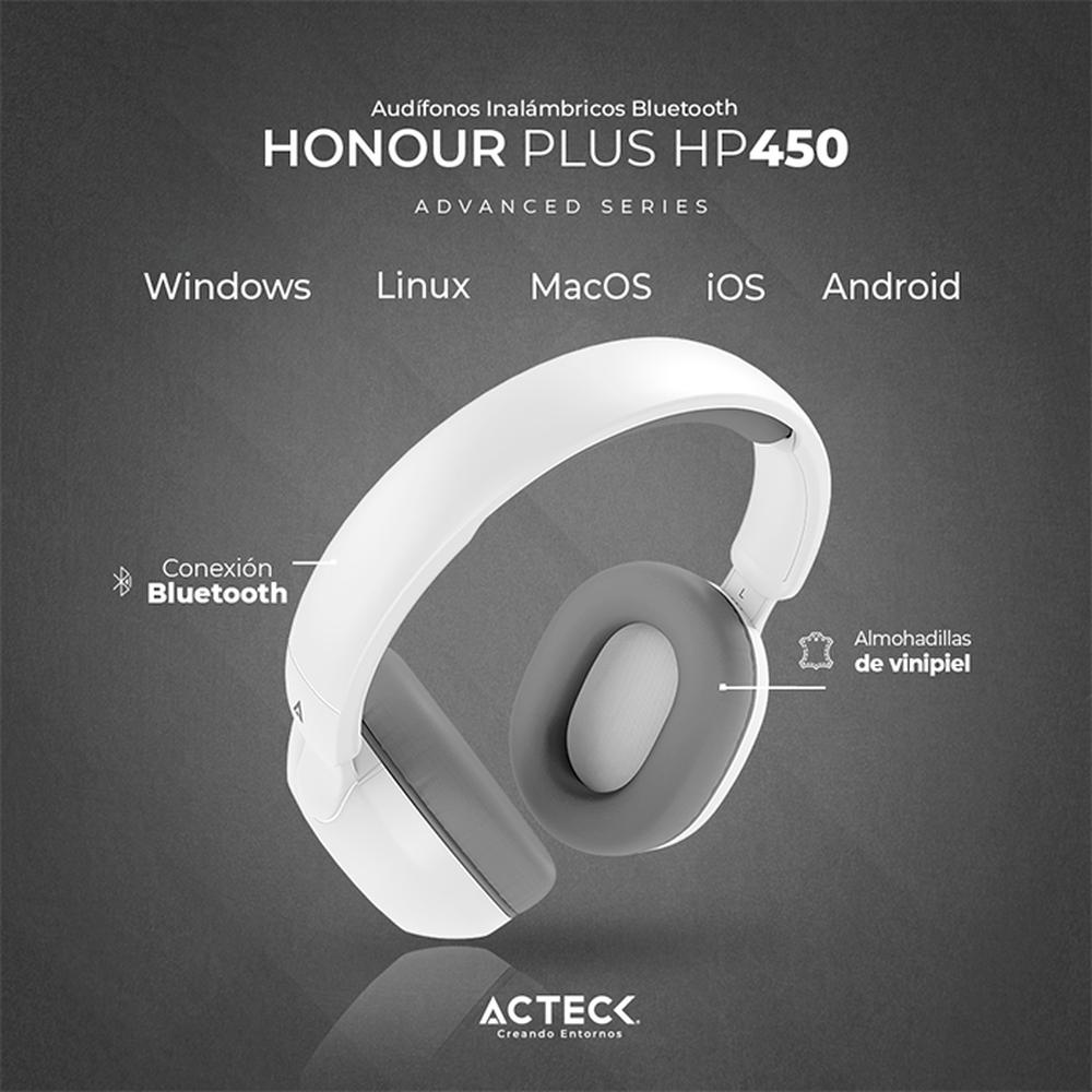 Foto 4 pulgar | Audífonos Diadema Acteck Honour Plus Hp450 Inalámbricos Micrófono Integrado color Blanco