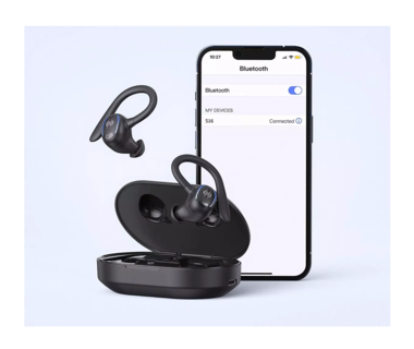 Foto 3 | Auriculares Deportivos Belug Negros Bluetooth Impermeables con Gancho