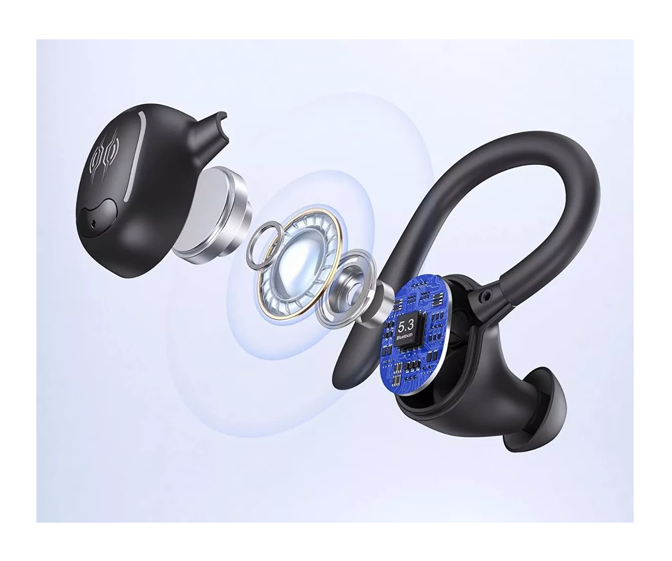 Foto 3 pulgar | Auriculares Deportivos Lab.G Negro Bluetooth Impermeables con Gancho