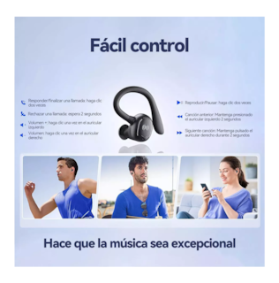 Foto 4 | Auriculares Deportivos Lab.G Negro Bluetooth Impermeables con Gancho