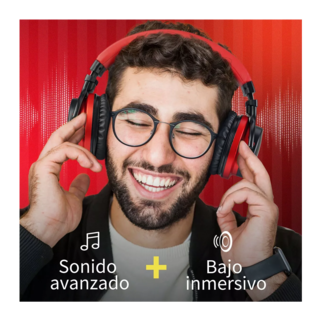 Foto 3 | Audífonos Bluetooth con Cancelación de Ruido Rojo y Negro