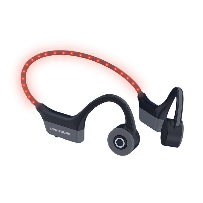 Audífonos De Oído Abierto Opn Sound Dashhlyte Color Negro Con Luz Led