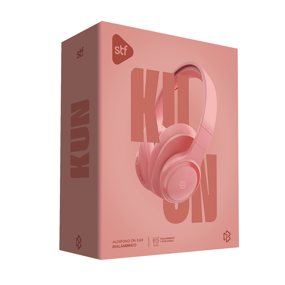 Foto 5 pulgar | Audífonos Inalámbricos Kun Stf On Ear color Rosa