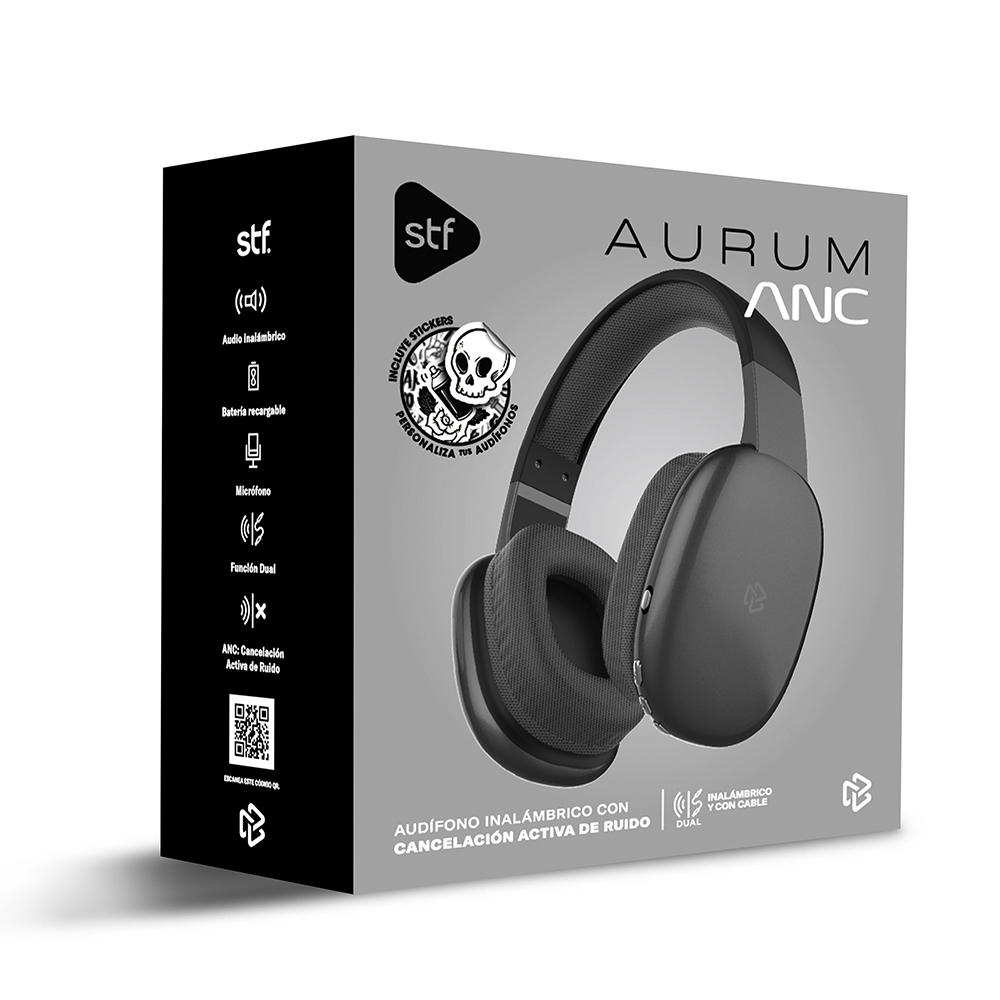 Foto 5 pulgar | Audífonos Inalámbricos Stf Negros con Bluetooth