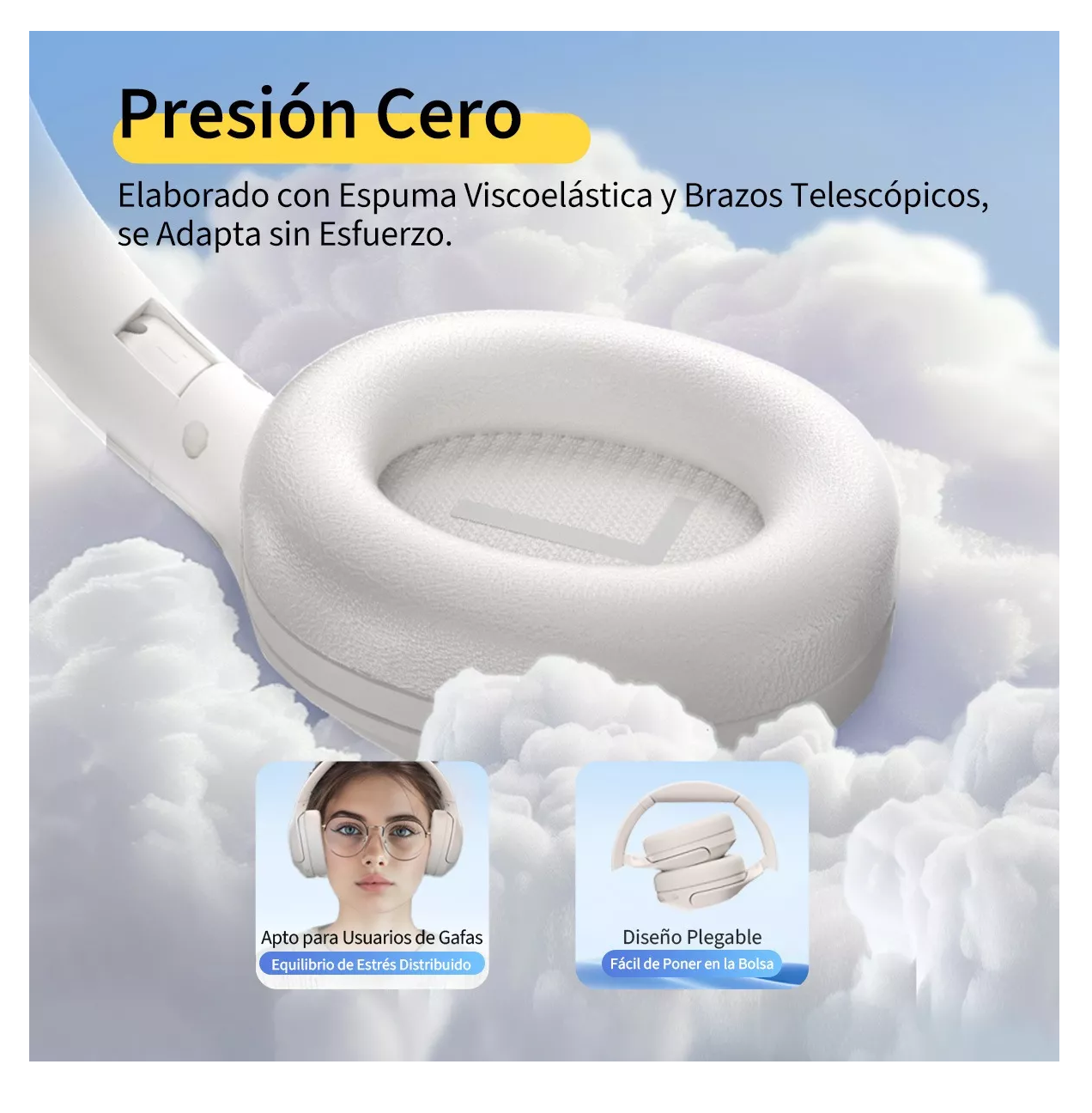 Foto 6 pulgar | Audífonos Inalámbricos Qcy H3lite 28db Anc Gamer Diadema Wh Blanco