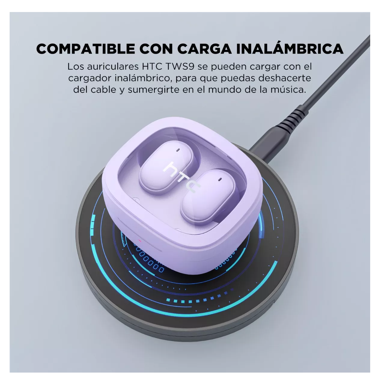 Foto 3 pulgar | Auriculares Gamer Inalámbricos HTC True Wireless Earbuds 9+ BDA9 Violeta con Luz LED