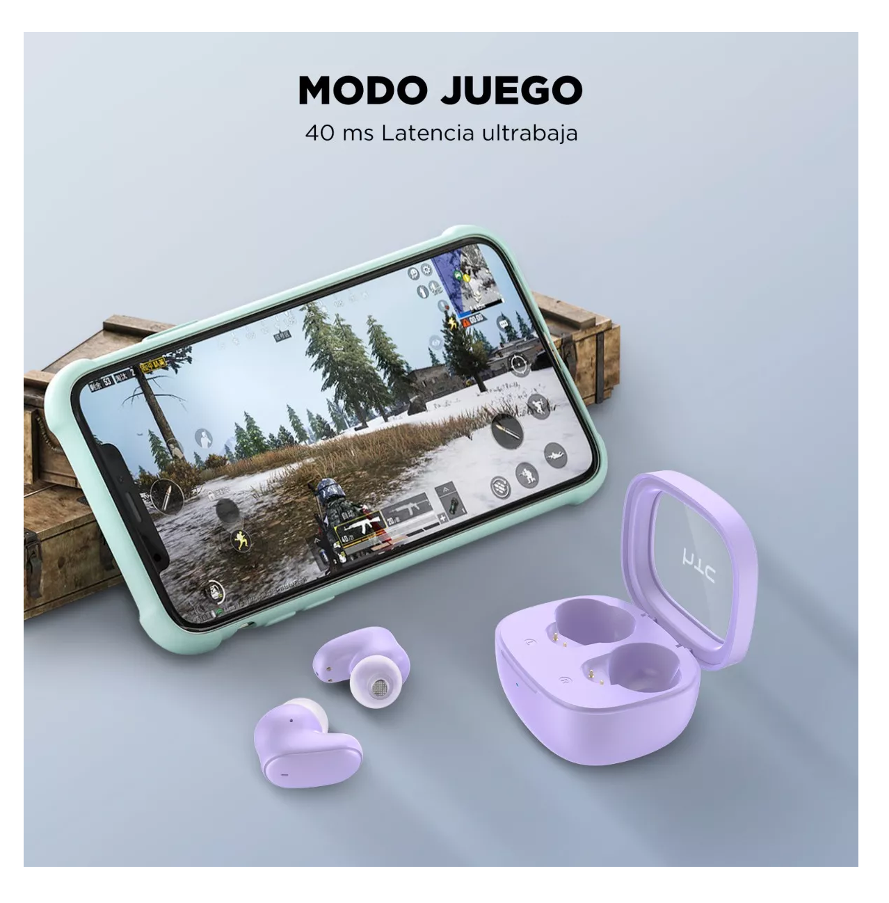 Foto 5 pulgar | Auriculares Gamer Inalámbricos HTC True Wireless Earbuds 9+ BDA9 Violeta con Luz LED