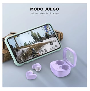Foto 4 | Auriculares Gamer Inalámbricos HTC True Wireless Earbuds 9+ BDA9 Violeta con Luz LED