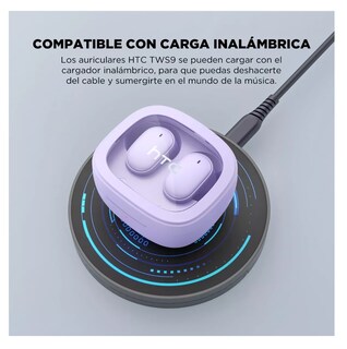 Foto 2 | Auriculares Gamer Inalámbricos Htc True Wireless Earbuds 9+ Bda9 Violeta con Luz Led