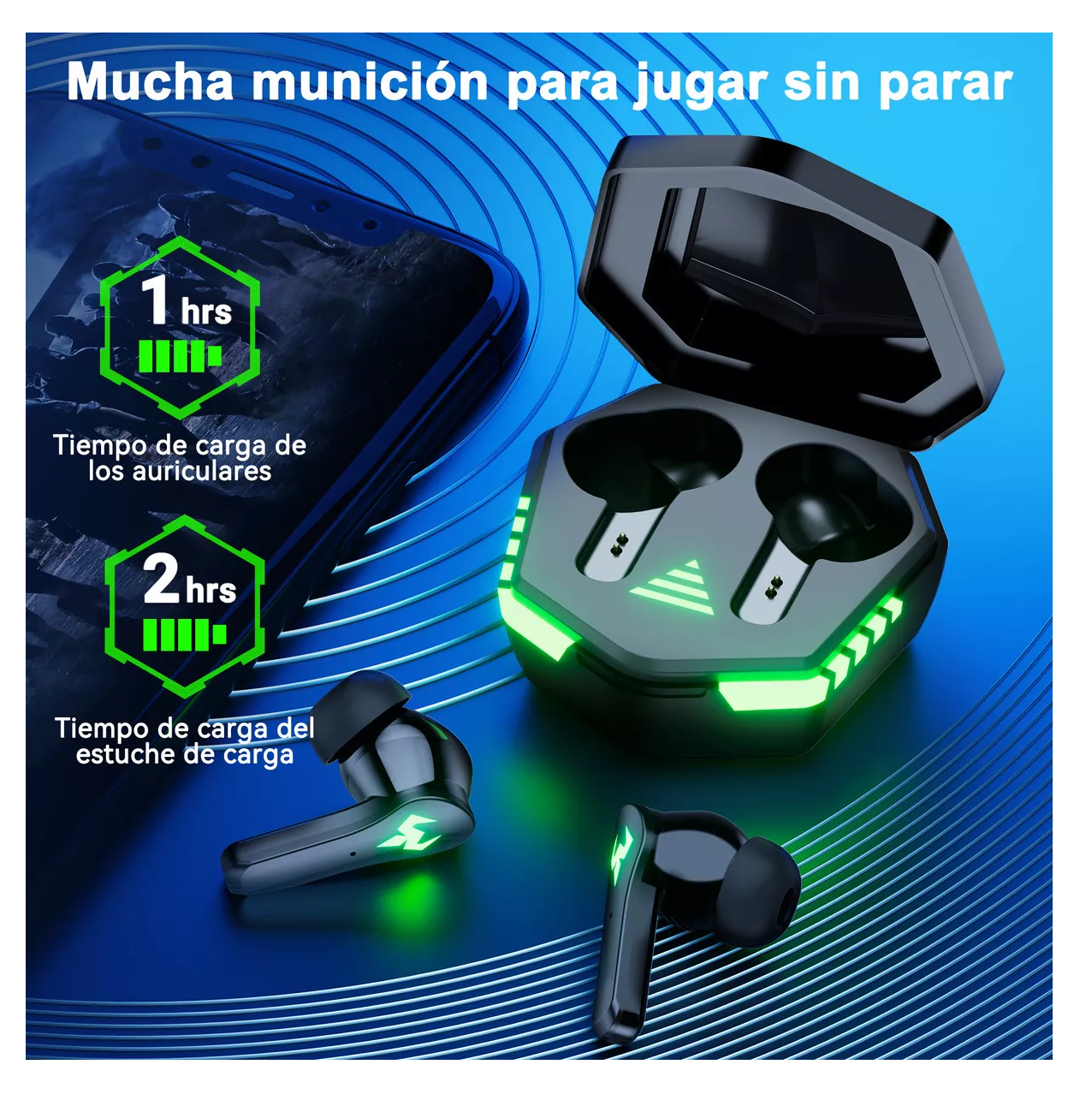 Foto 6 pulgar | Audífonos Inalámbricos Gamer Bluetooth 5.2 con Micrófono y Cancelación de Ruido