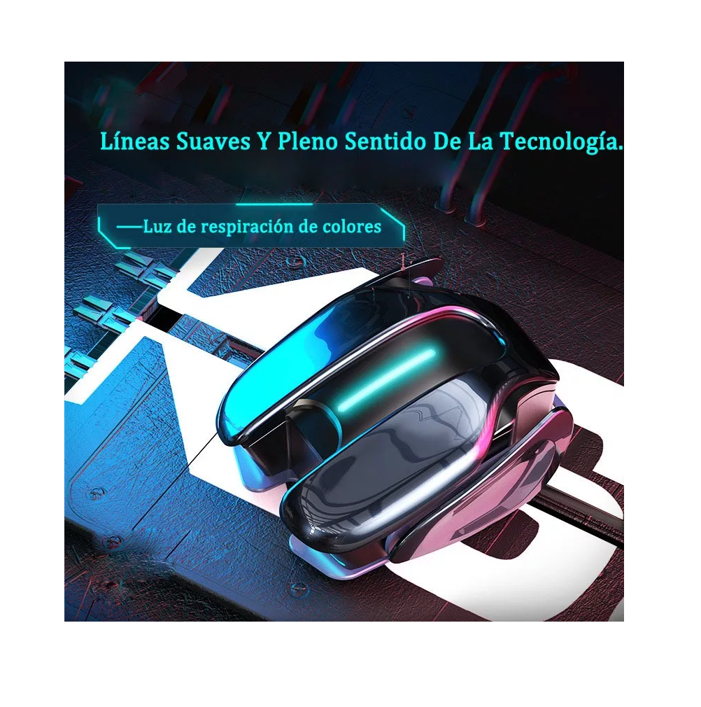 Foto 3 pulgar | Audífonos Gamer Bmani con Bluetooth Led In-ear Inalámbricos Negro