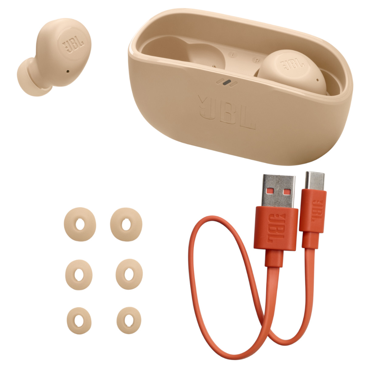 Foto 4 pulgar | Audifonos JBL Vibe Buds Bluetooth Ipx2 32 Horas Bass Beige