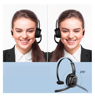 Foto 3 | Audífonos De Diadema Manos Libres Bluetooth Tipo Call Center Negro
