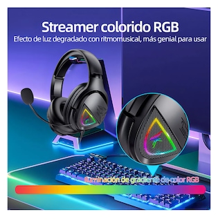 Foto 2 | Audífonos Gamer Diadema Con Microfono Led Rgb Negro