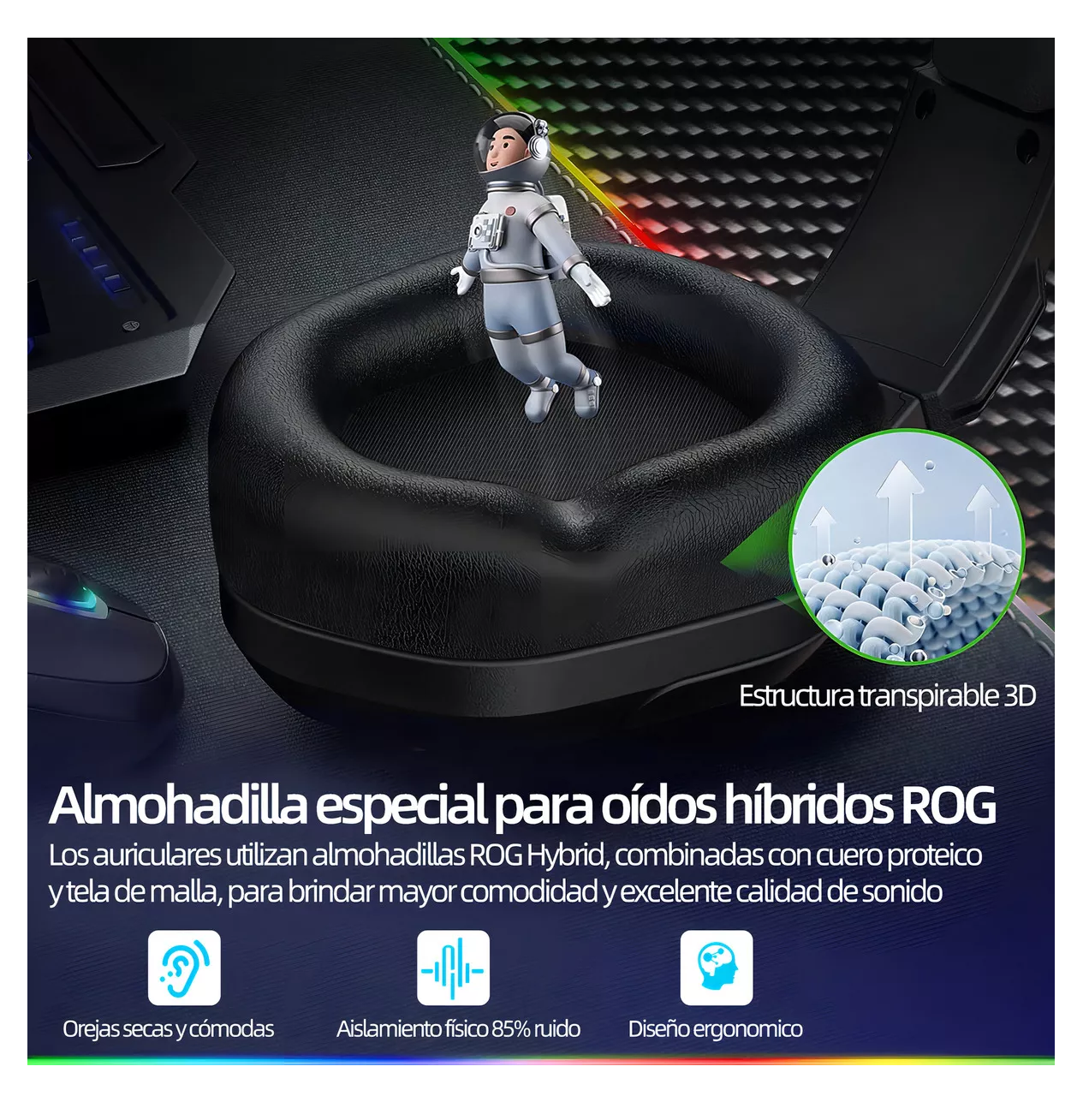 Foto 6 pulgar | Audífonos Gamer Diadema Con Microfono Led Rgb Negro