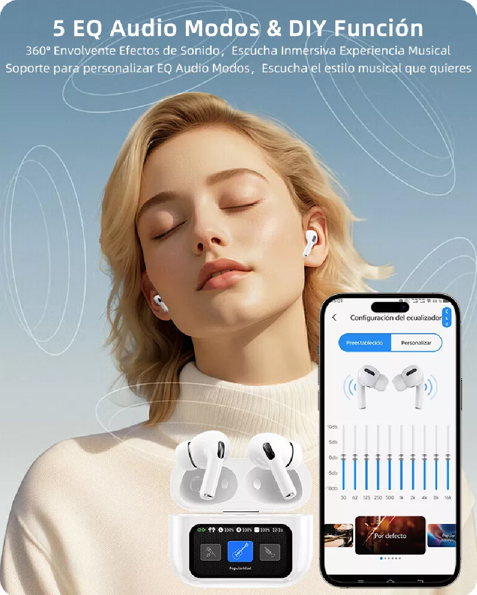 Foto 3 pulgar | Audífonos Bluetooth 5.4 Anc Auriculares Blanco