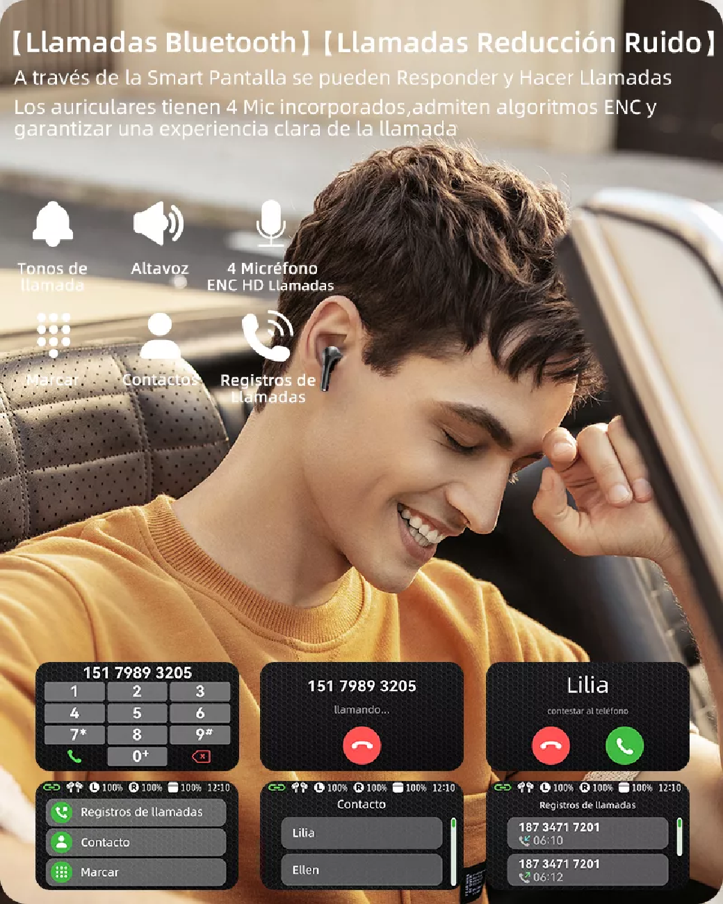Foto 6 pulgar | Audífonos Bluetooth 5.4 Anc Auriculares Blanco