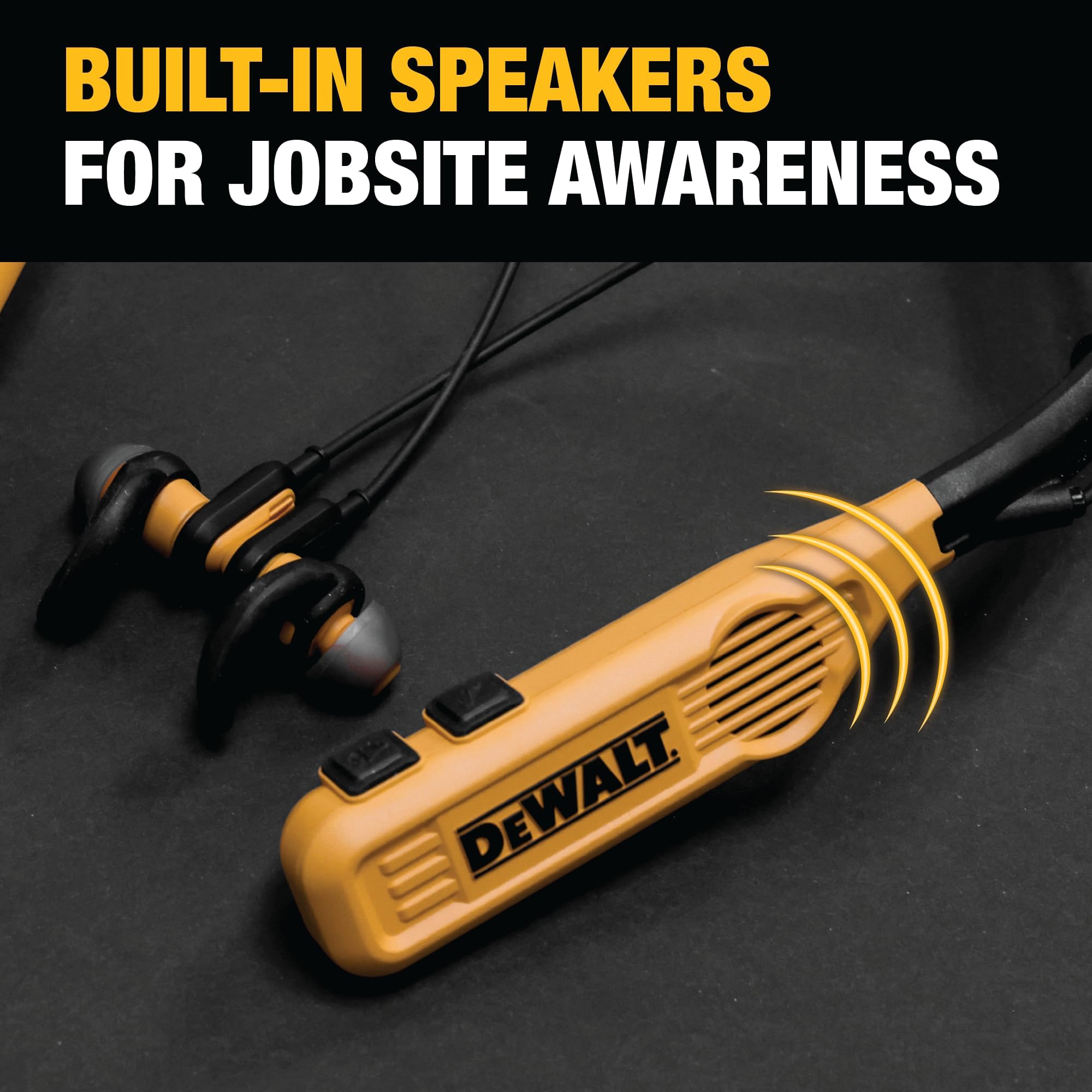 Foto 6 pulgar | Auriculares Bluetooth Dewalt, Banda Para El Cuello 2 En 1 Con Altavoces - Venta Internacional.