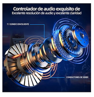 Foto 3 | Audífonos Gamer Diadema Con Microfono Led Rgb Negro