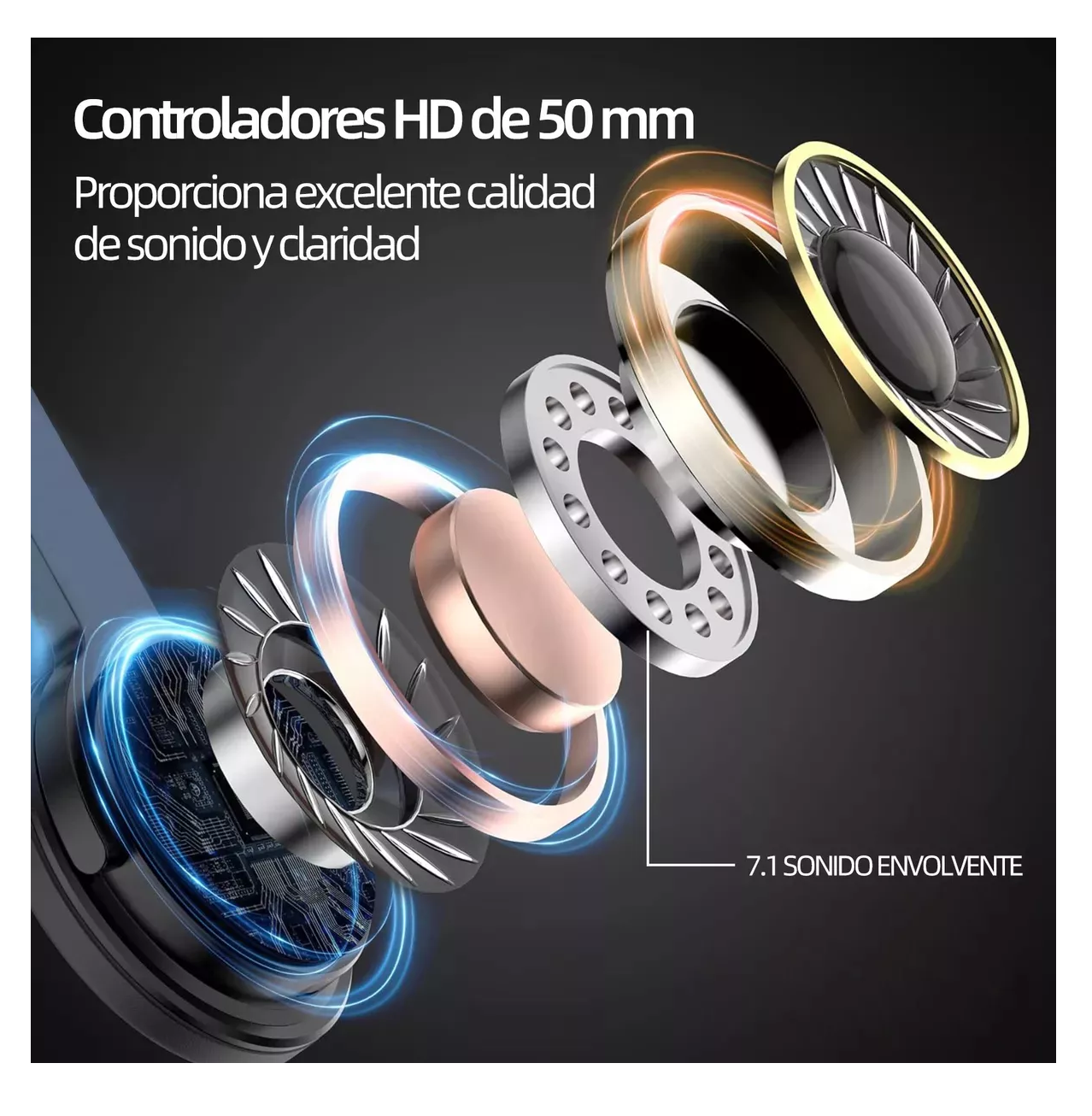 Foto 4 pulgar | Audífonos Gamer Krios K7 Diadema, Negro