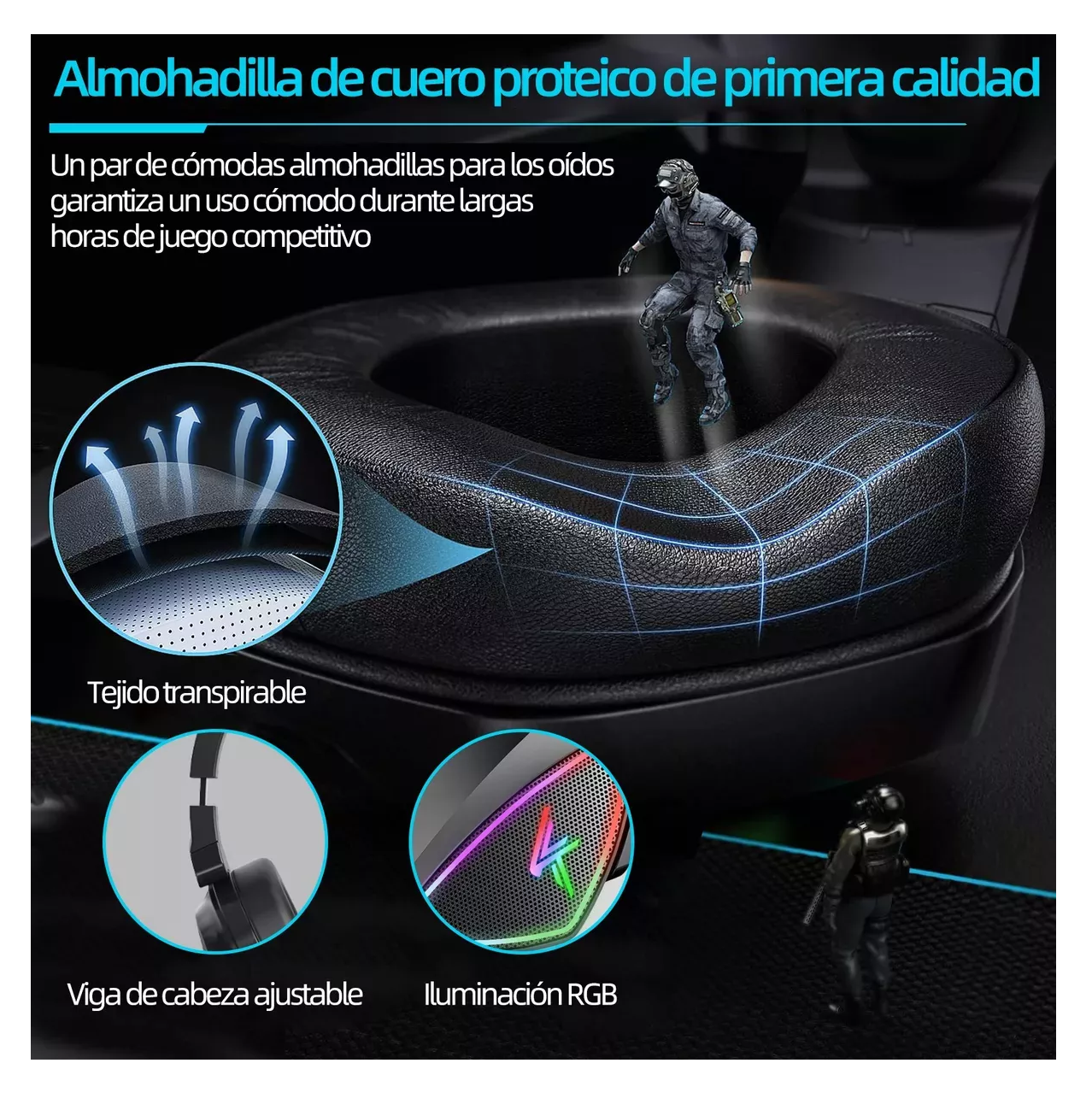 Foto 6 pulgar | Audífonos Gamer Krios K7 Diadema, Negro