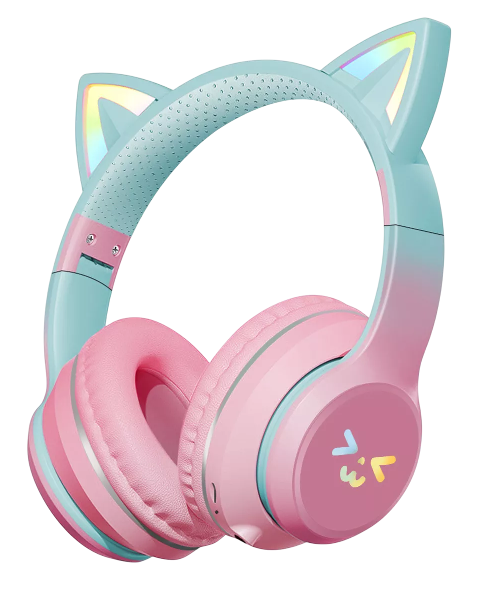 Foto 2 pulgar | Audifonos Orejas De Gato Bluetooths Inalambricos Diadema Niños, Rosa