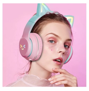 Foto 5 | Audifonos Orejas De Gato Bluetooths Inalambricos Diadema Niños, Rosa