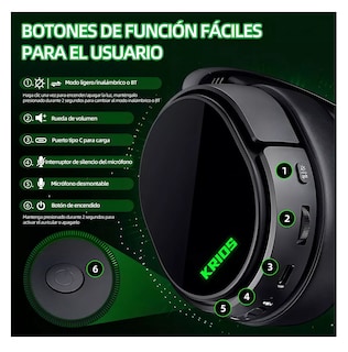 Foto 5 | Audifonos Inalambricos Bluetooth de Diadema Negro