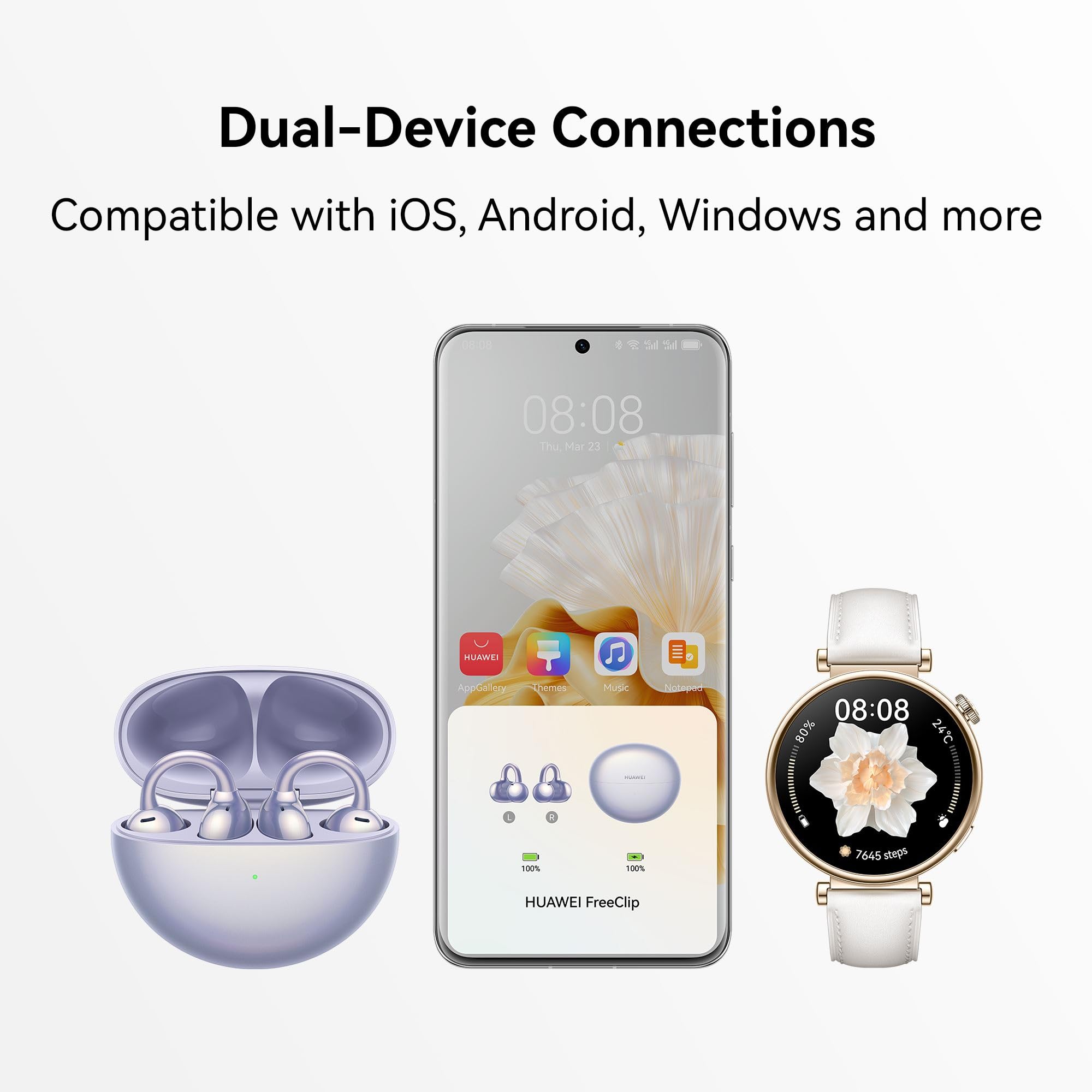 Foto 3 pulgar | Auriculares Huawei Freeclip Open-Ear Listening Beige - Venta Internacional