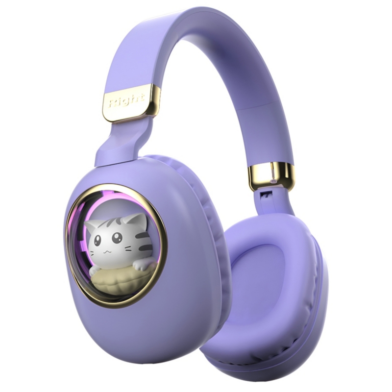 Audífonos Bluetooth Kwai Cat Purple Design - Venta Internacional.