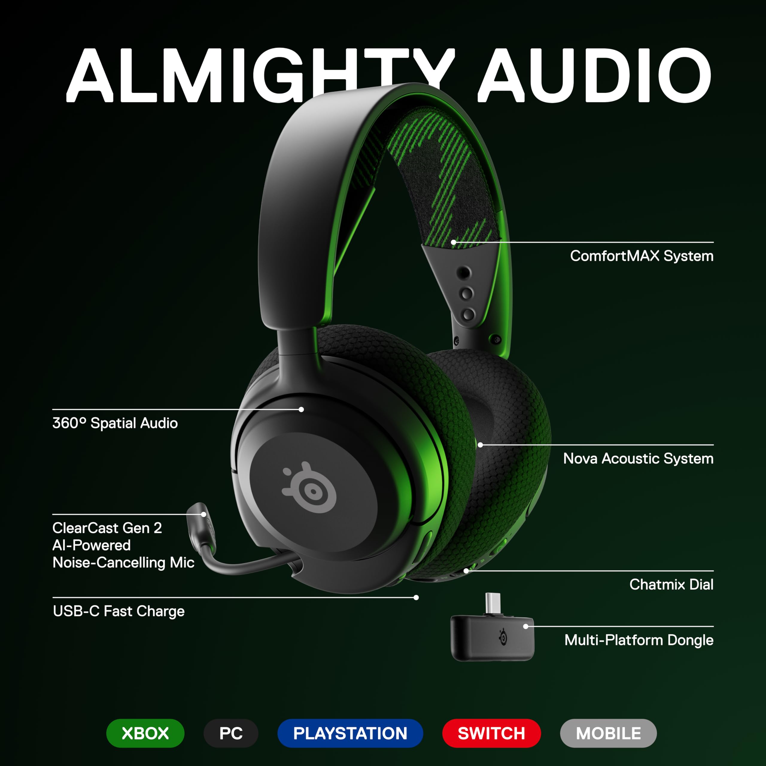 Foto 3 pulgar | Auriculares Para Juegos Steelseries Arctis Nova 4x Wireless - Venta Internacional.