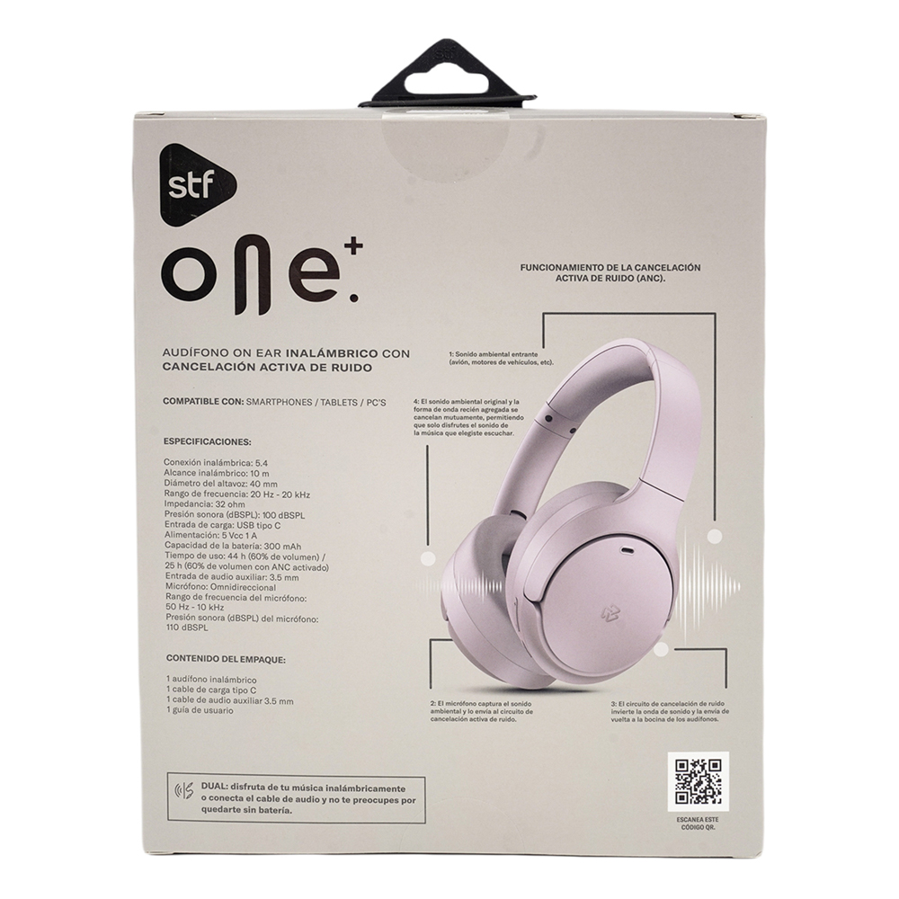 Foto 7 | Audífonos Inalámbricos On Ear Stf One Plus Anc Función Dual Color  Rosa