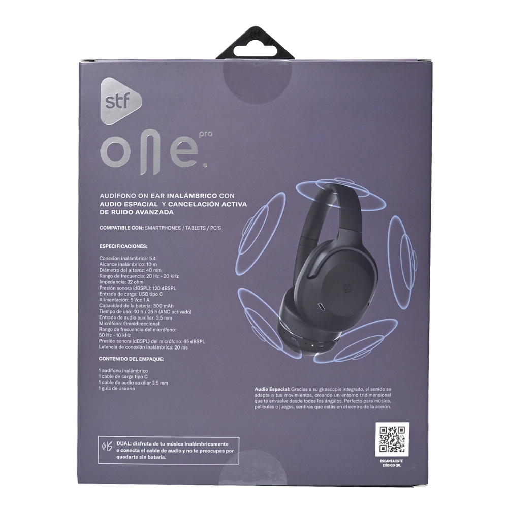 Foto 7 pulgar | Audífonos Inalámbricos STF One Pro ANC Audio Espacial Negro