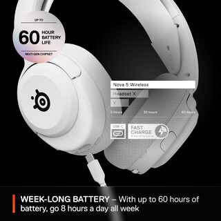 Foto 5 | Auriculares para Juegos Steelseries Arctis Nova 5 Inalámbricos Blancos - Venta Internacional