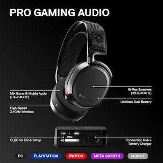 Foto 2 | Auriculares Para Juegos Steelseries Arctis Pro Wireless Black - Venta Internacional.