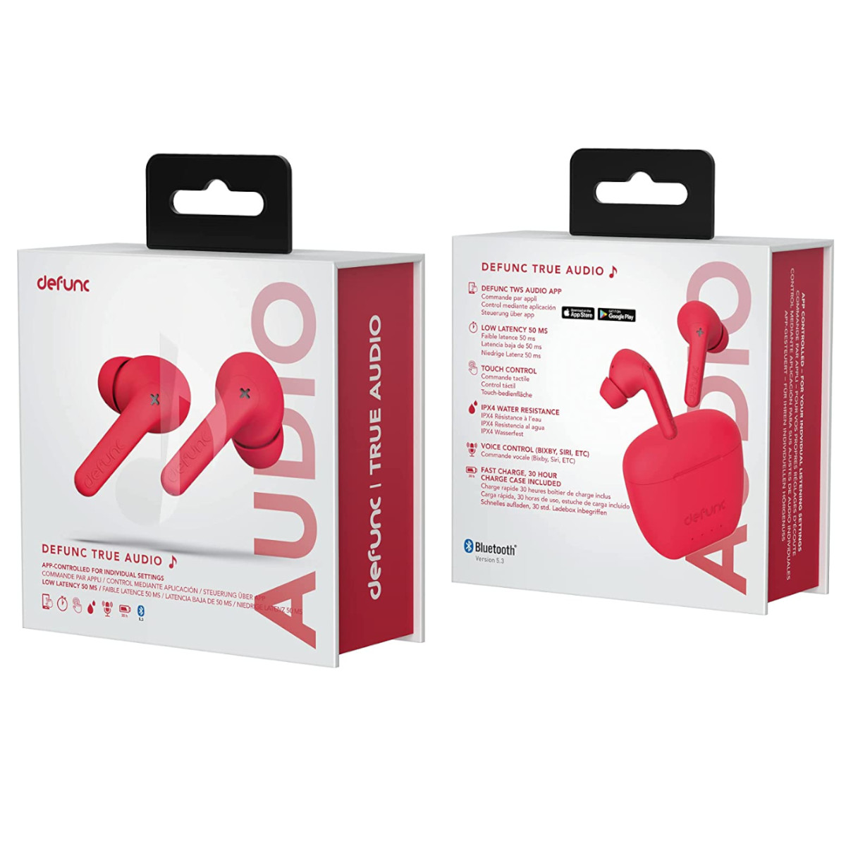 Foto 4 pulgar | Audífonos Defunc True Audio Bluetooth 30 Horas Ipx4 Rojos