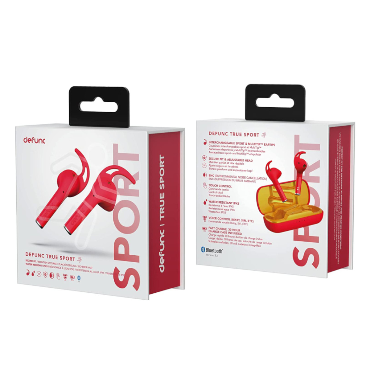 Foto 4 pulgar | Audifonos Defunc True Sport Bluetooth 30 Horas Ipx5 Rojo