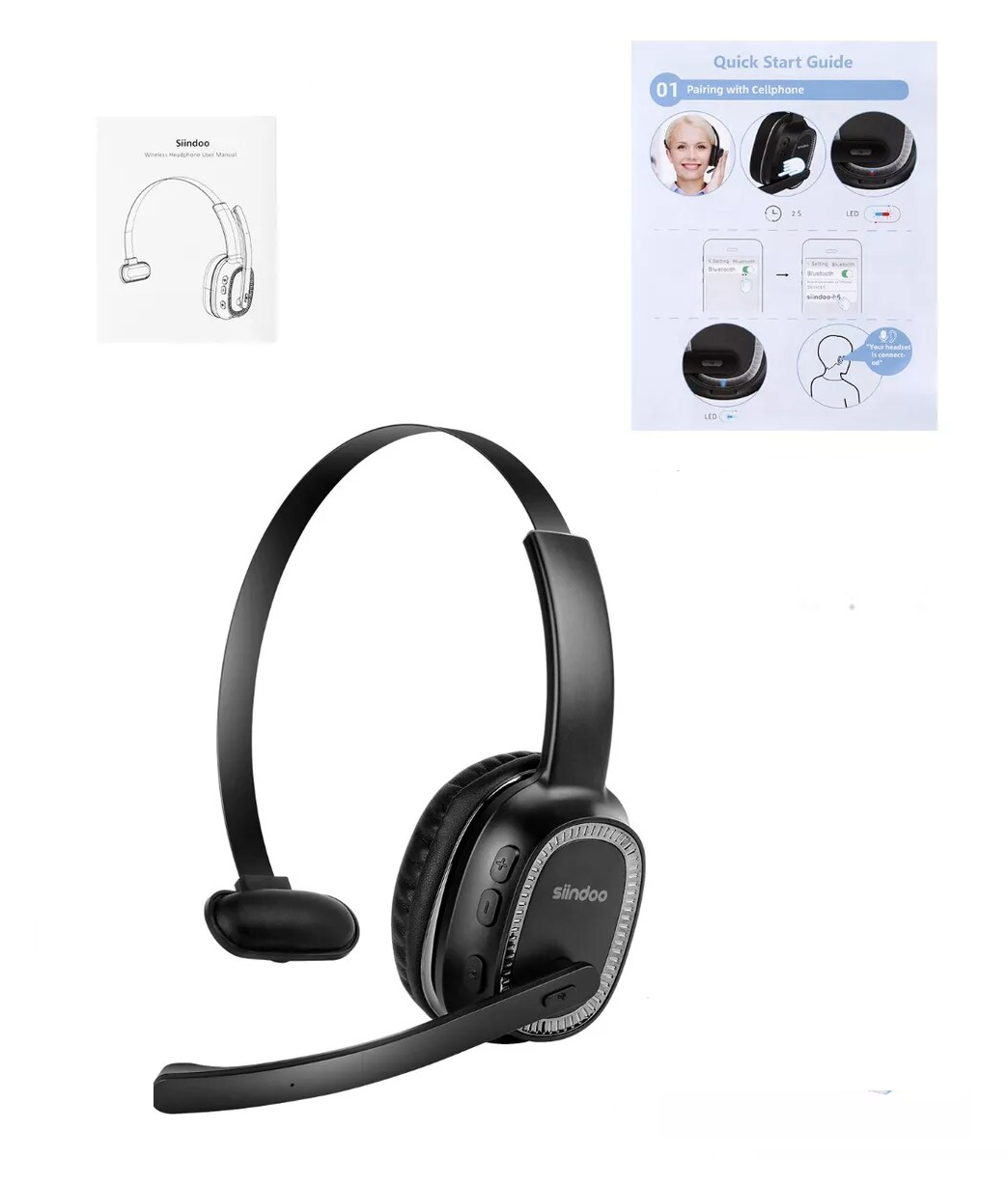 Foto 6 pulgar | Audífonos De Diadema Manos Libres Bluetooth Tipo Call Center Negro